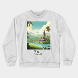 A Vintage Travel Illustration of Bali - Indonesia Crewneck Sweatshirt